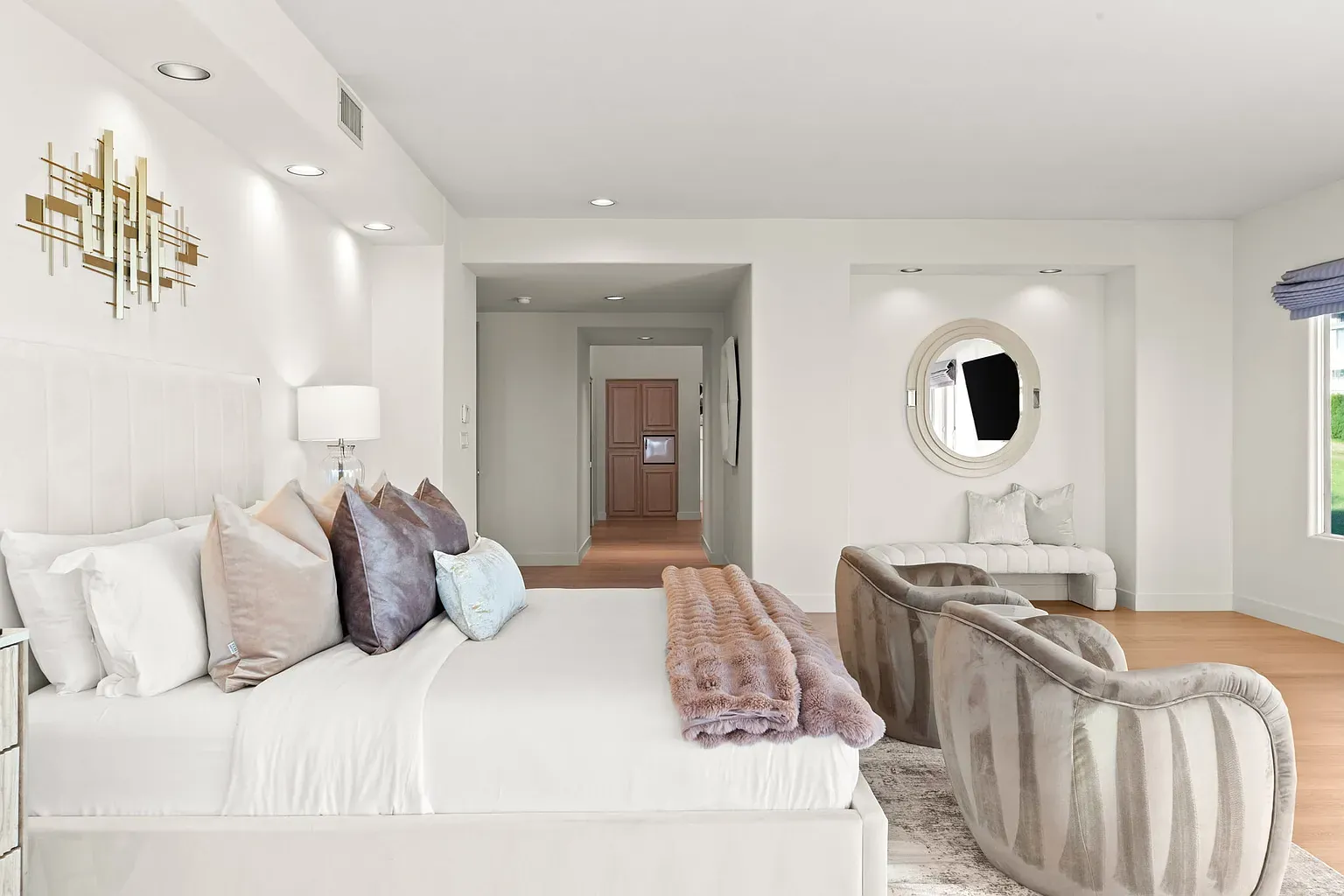 Private suite sitting area with natural ocean light
